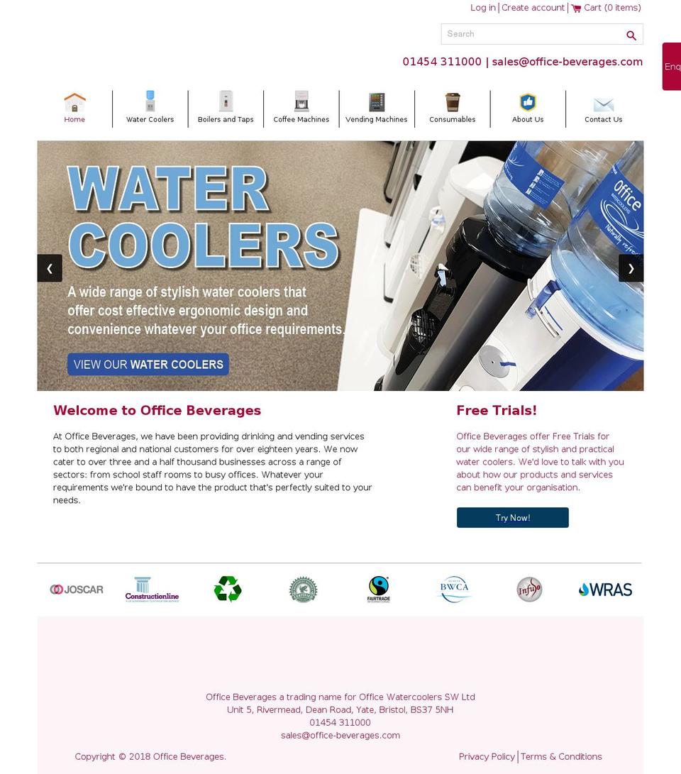 office-beverages Shopify theme site example office-watercoolers.com