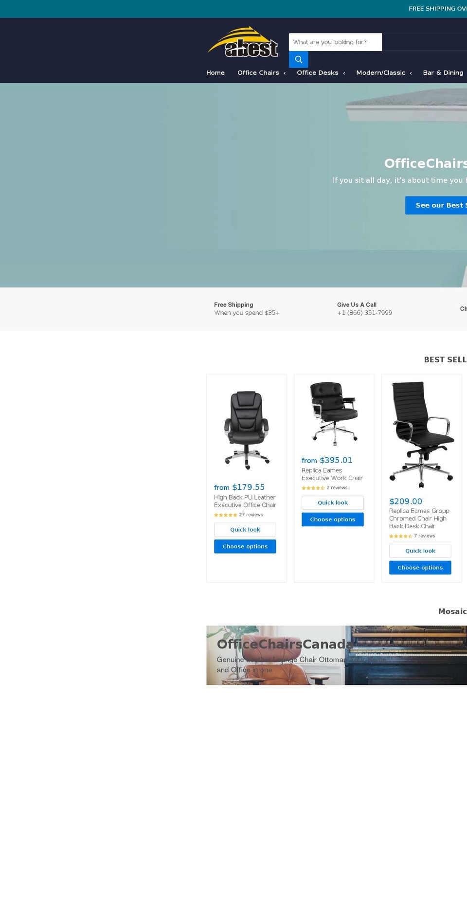 officechairscanada.com shopify website screenshot