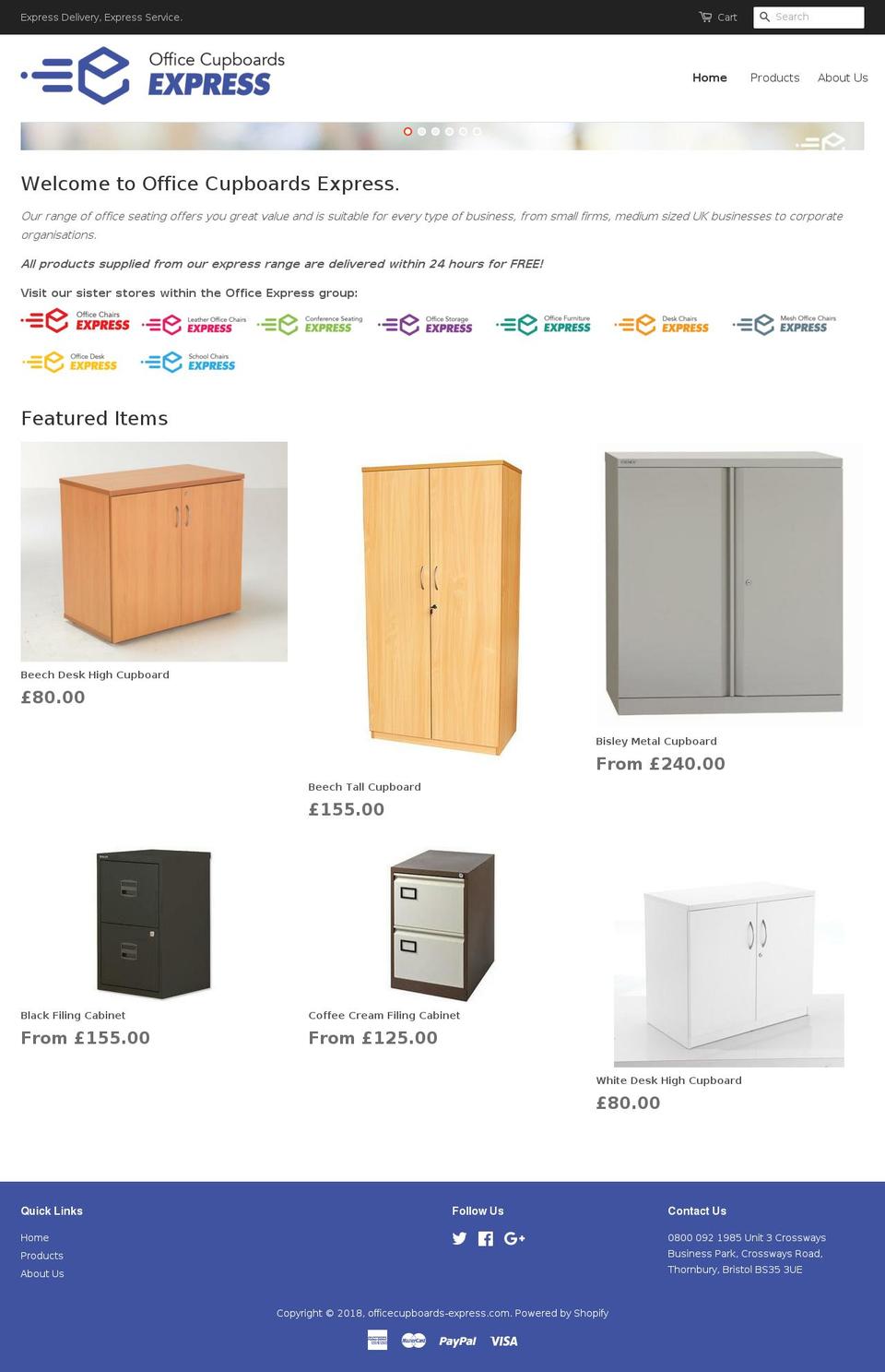 officecupboards-express.com shopify website screenshot