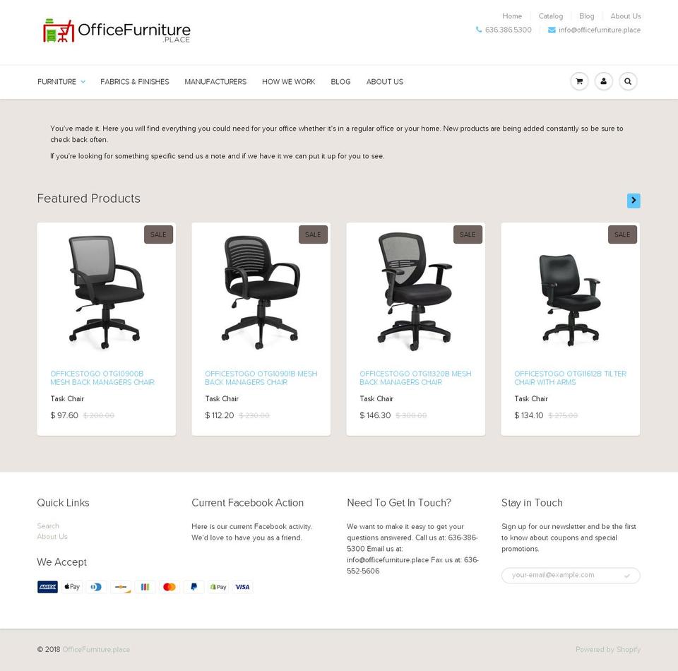 officefurniture.place shopify website screenshot