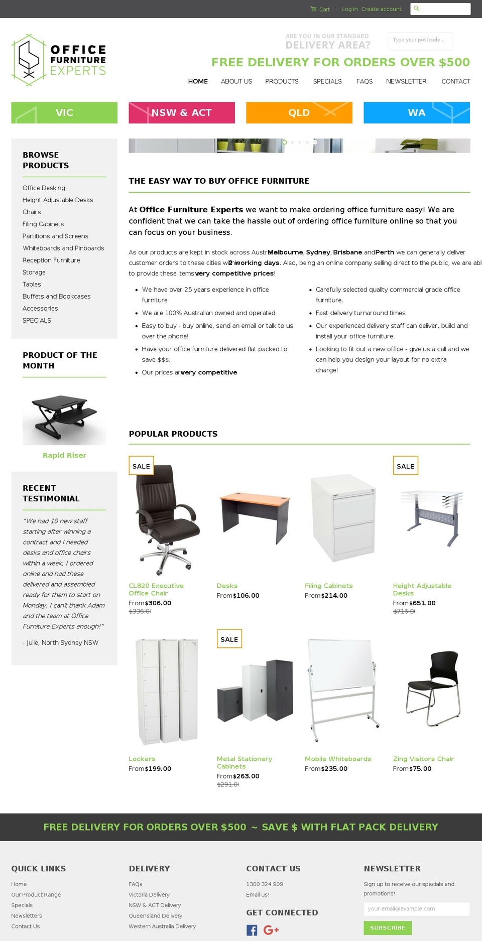 officefurnitureexperts.com.au shopify website screenshot