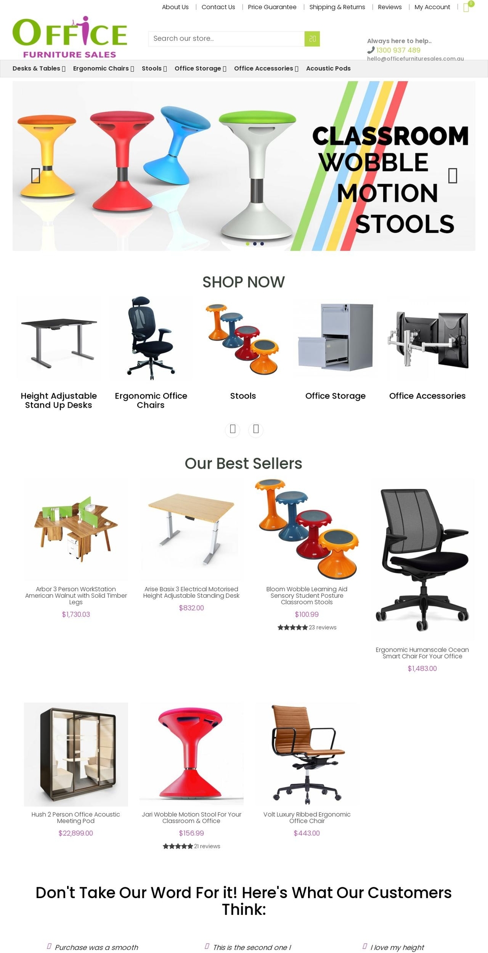 officefurnituresales.com.au shopify website screenshot