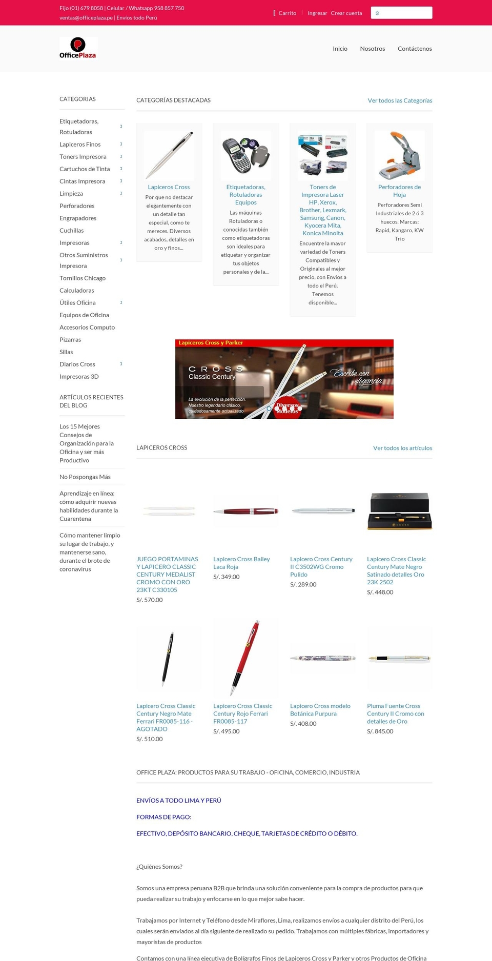 officeplaza.pe shopify website screenshot