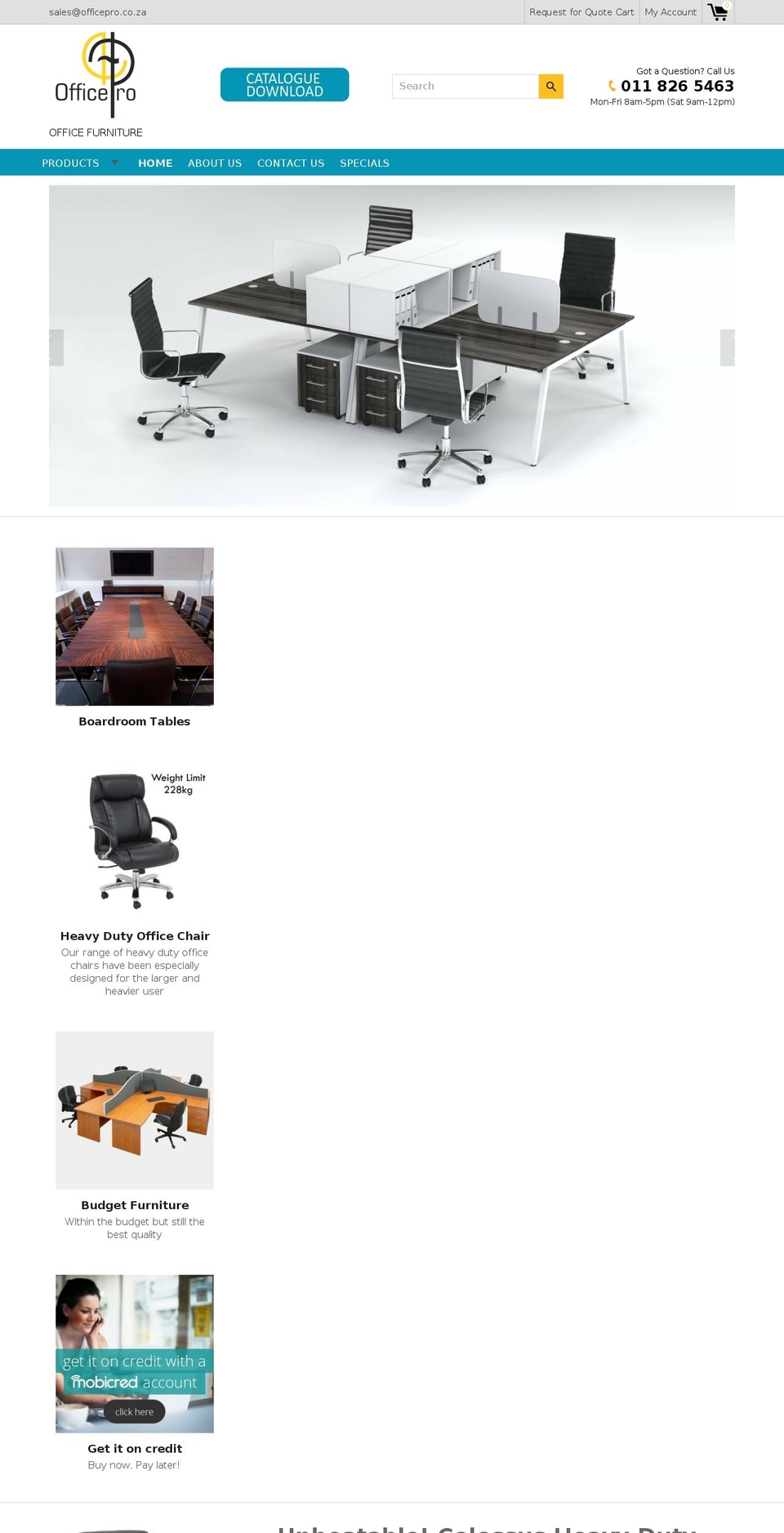 officepro.co.za shopify website screenshot