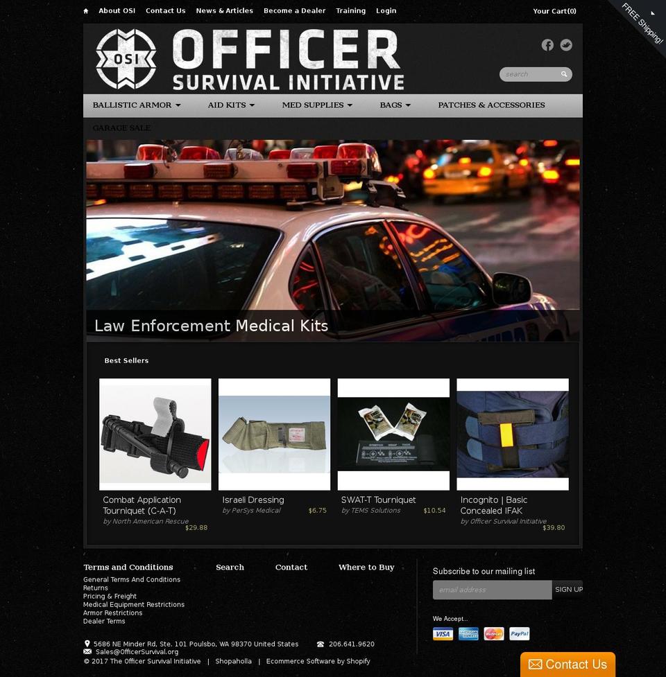 Reign Jan 2 Bold Shopify theme site example officersurvival.com