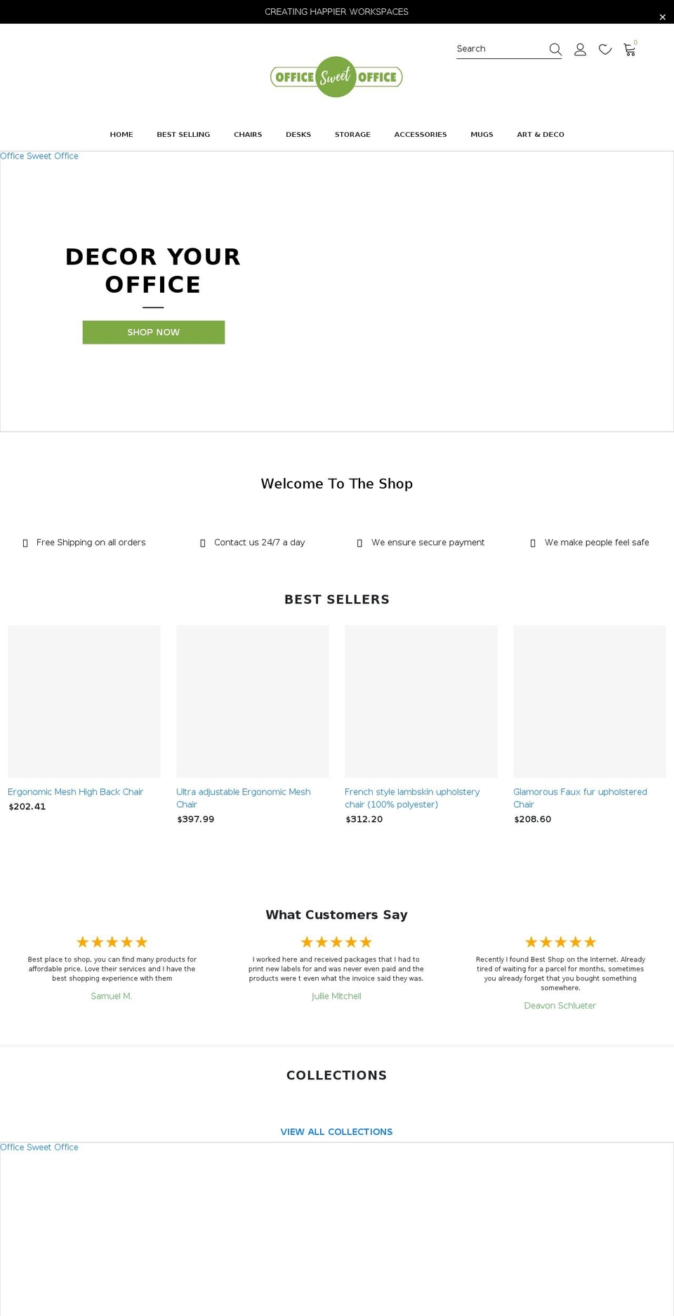 officesweetoffice.com shopify website screenshot