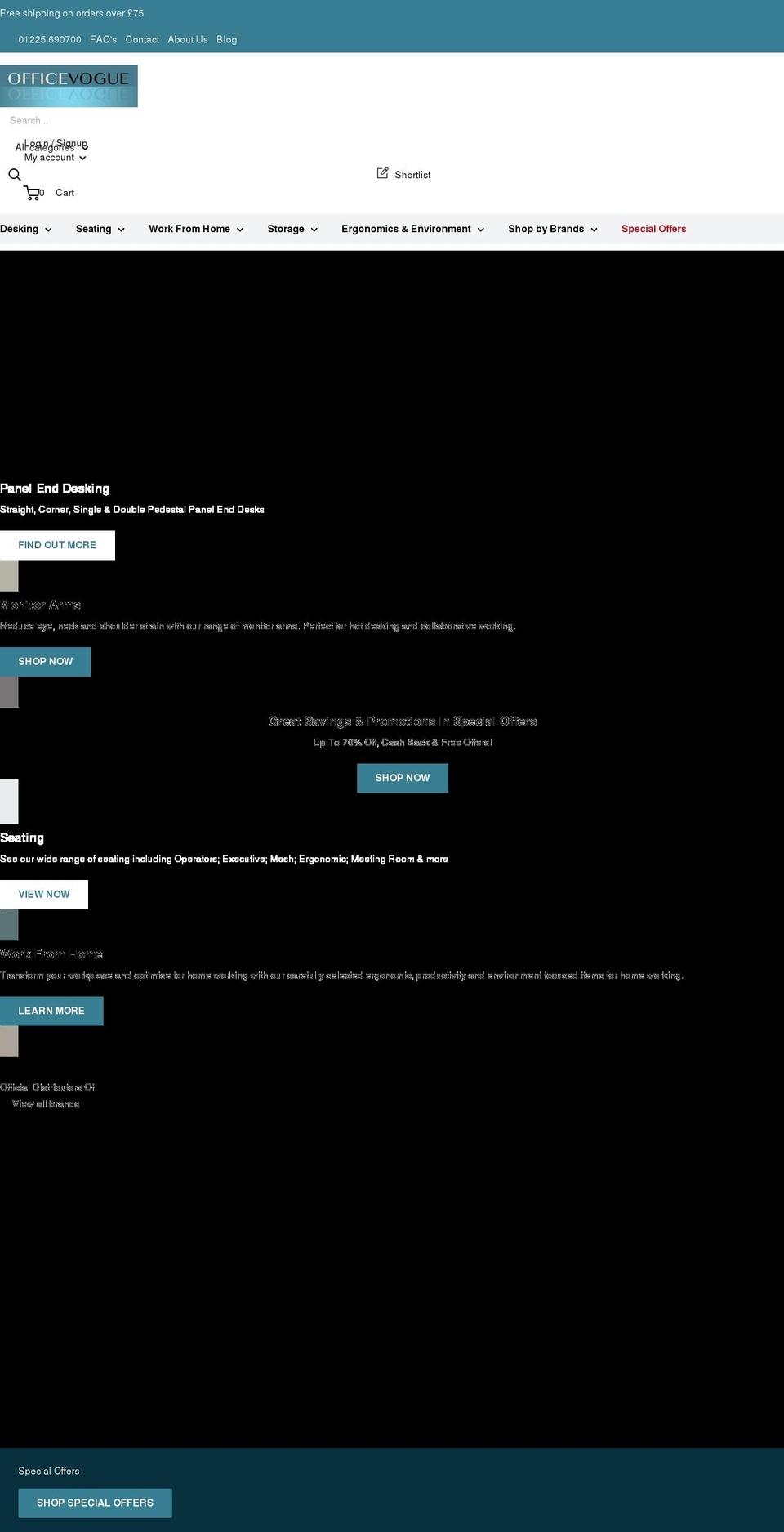 officevogue.co.uk shopify website screenshot