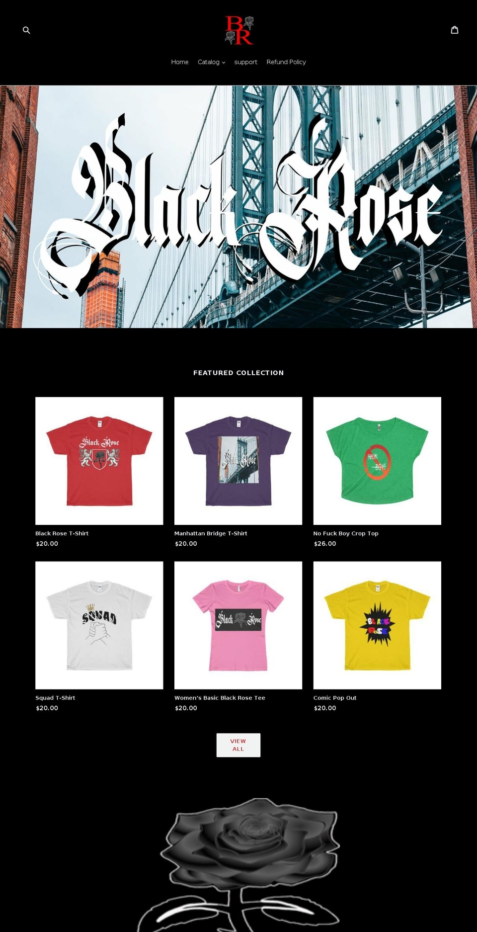 officialblackrose.com — Shopify storefront screenshot