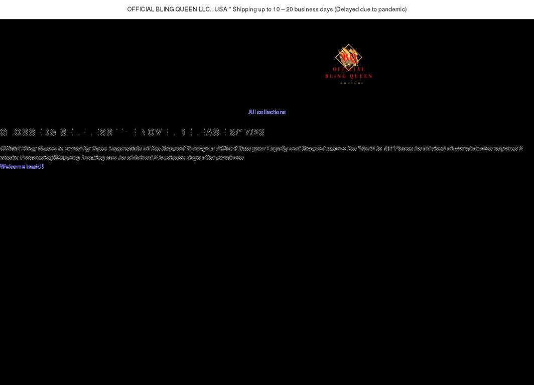 officialblingqueen.com shopify website screenshot