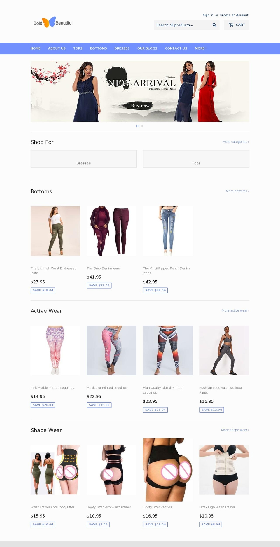 officialboldandbeautiful.com — Shopify storefront screenshot