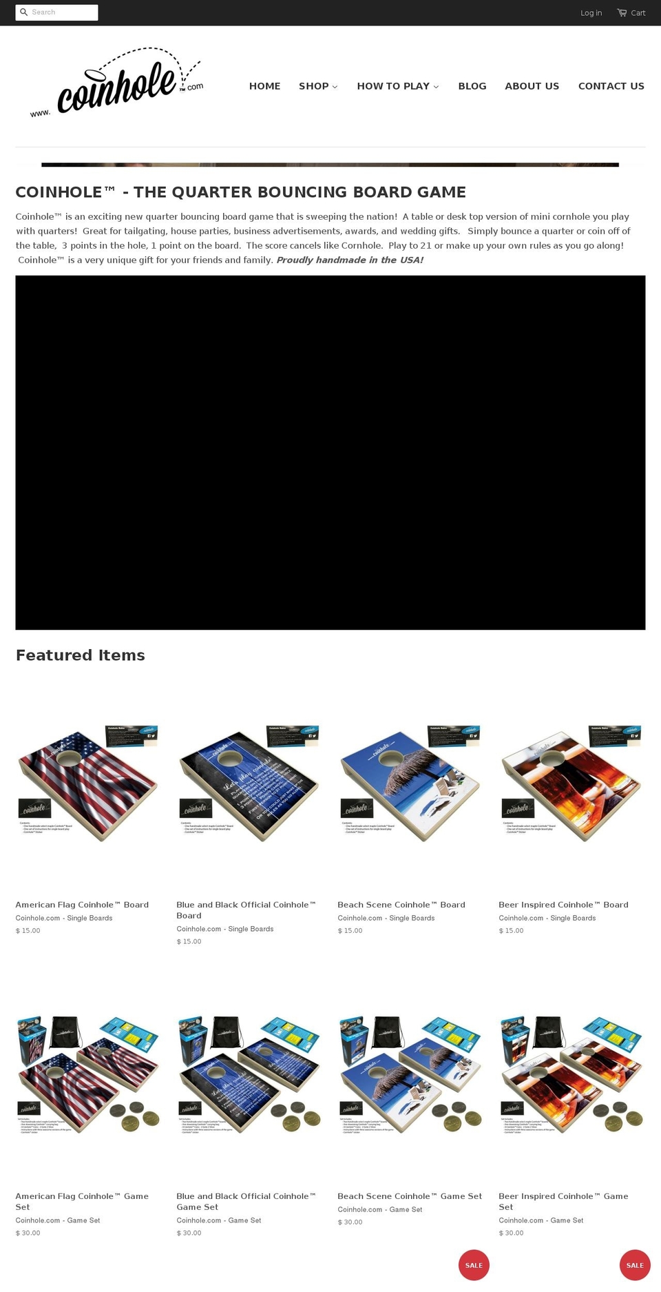 officialcoinhole.com — Shopify storefront screenshot