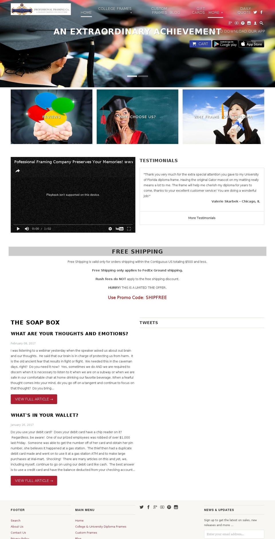 officialdiplomaframes.com shopify website screenshot