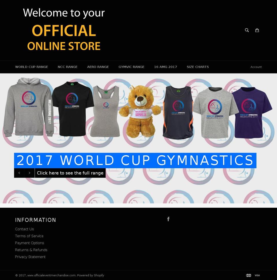 officialeventmerchandise.com shopify website screenshot