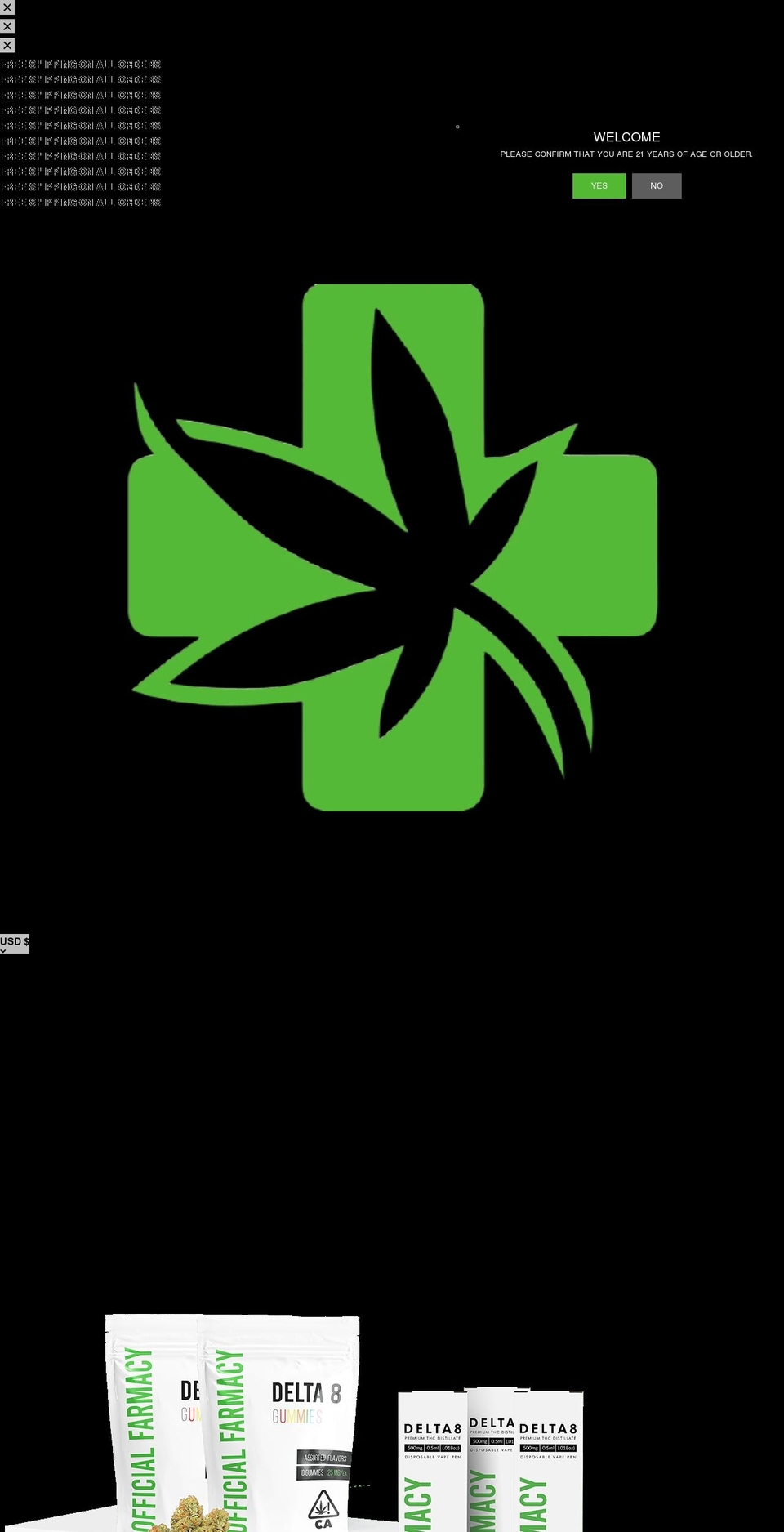 officialfarmacy.com shopify website screenshot
