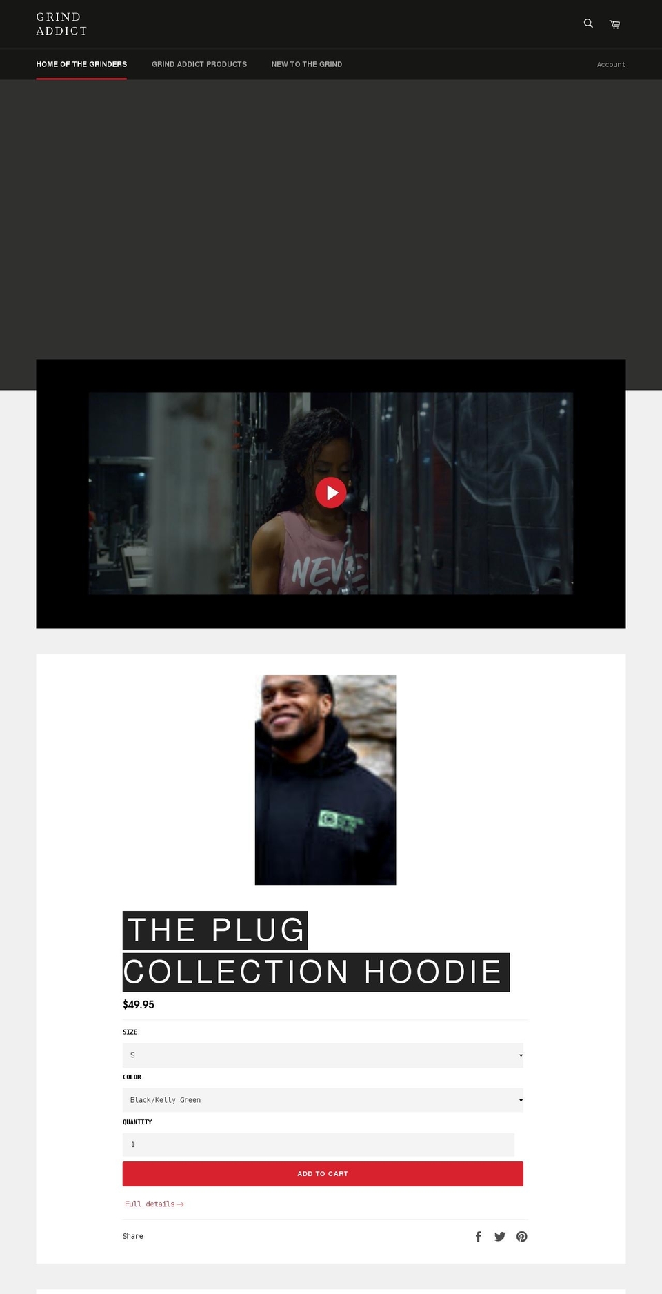 officialgrindaddict.com shopify website screenshot