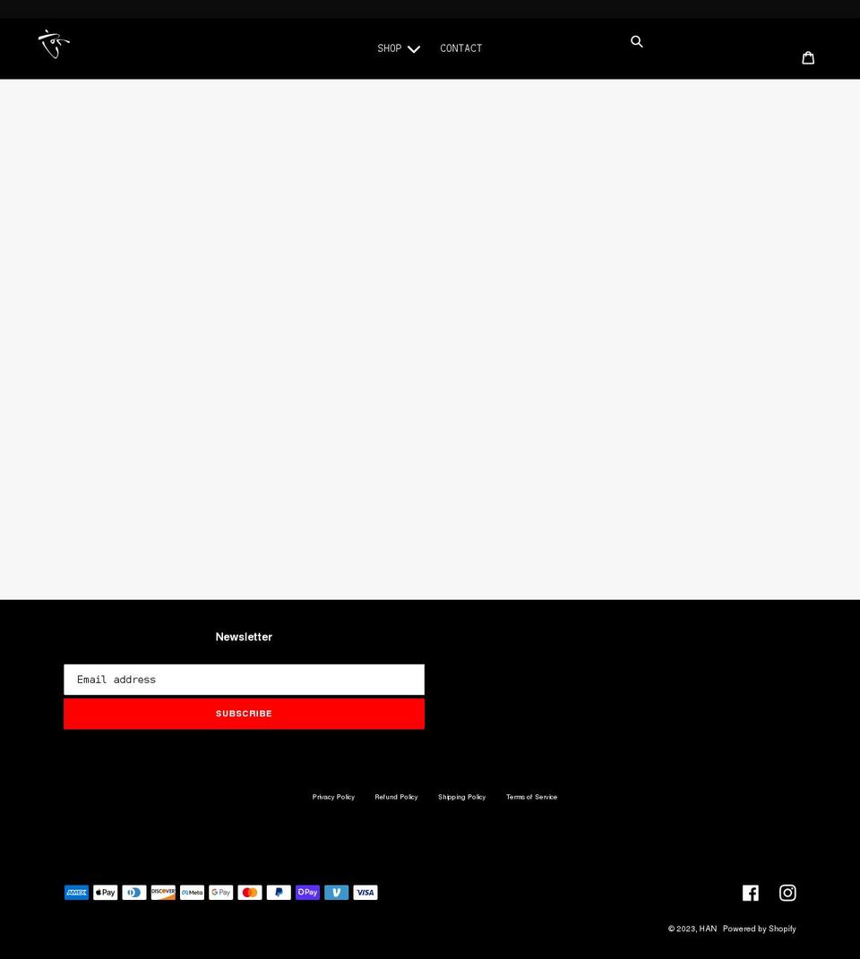 officialhan.com shopify website screenshot