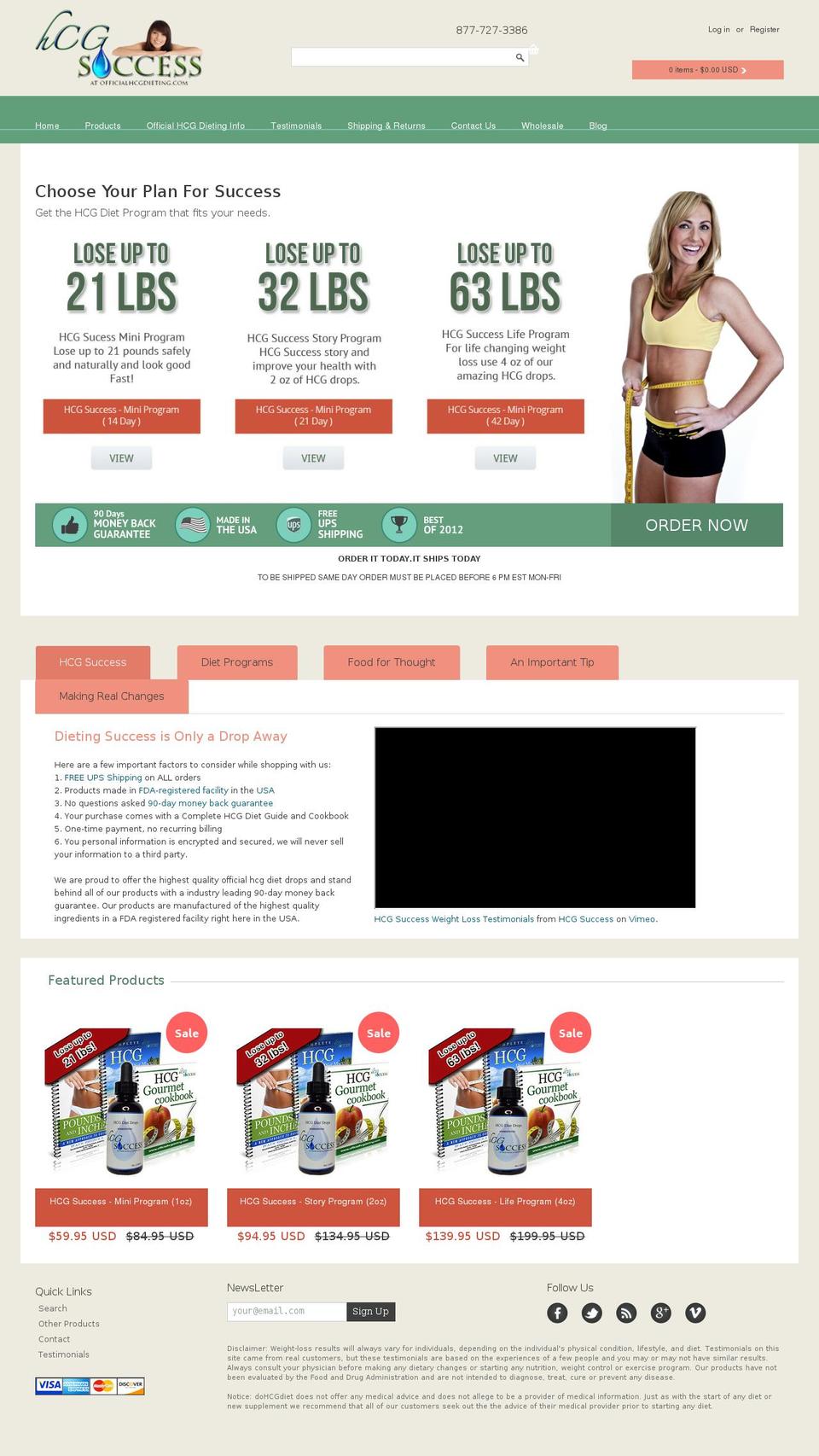 officialhcgdieting.com — Shopify storefront screenshot
