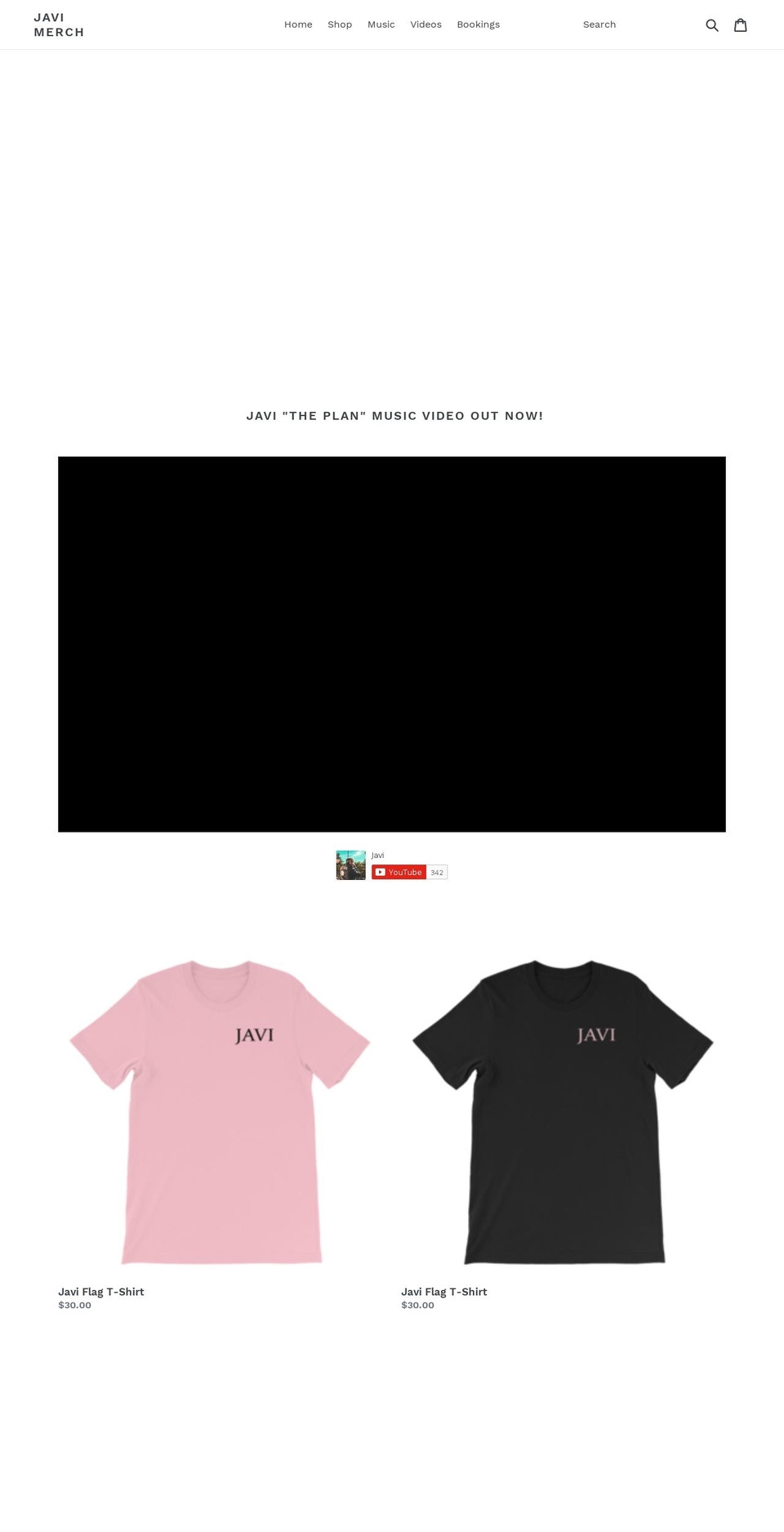 officialjavi.com — Shopify storefront screenshot