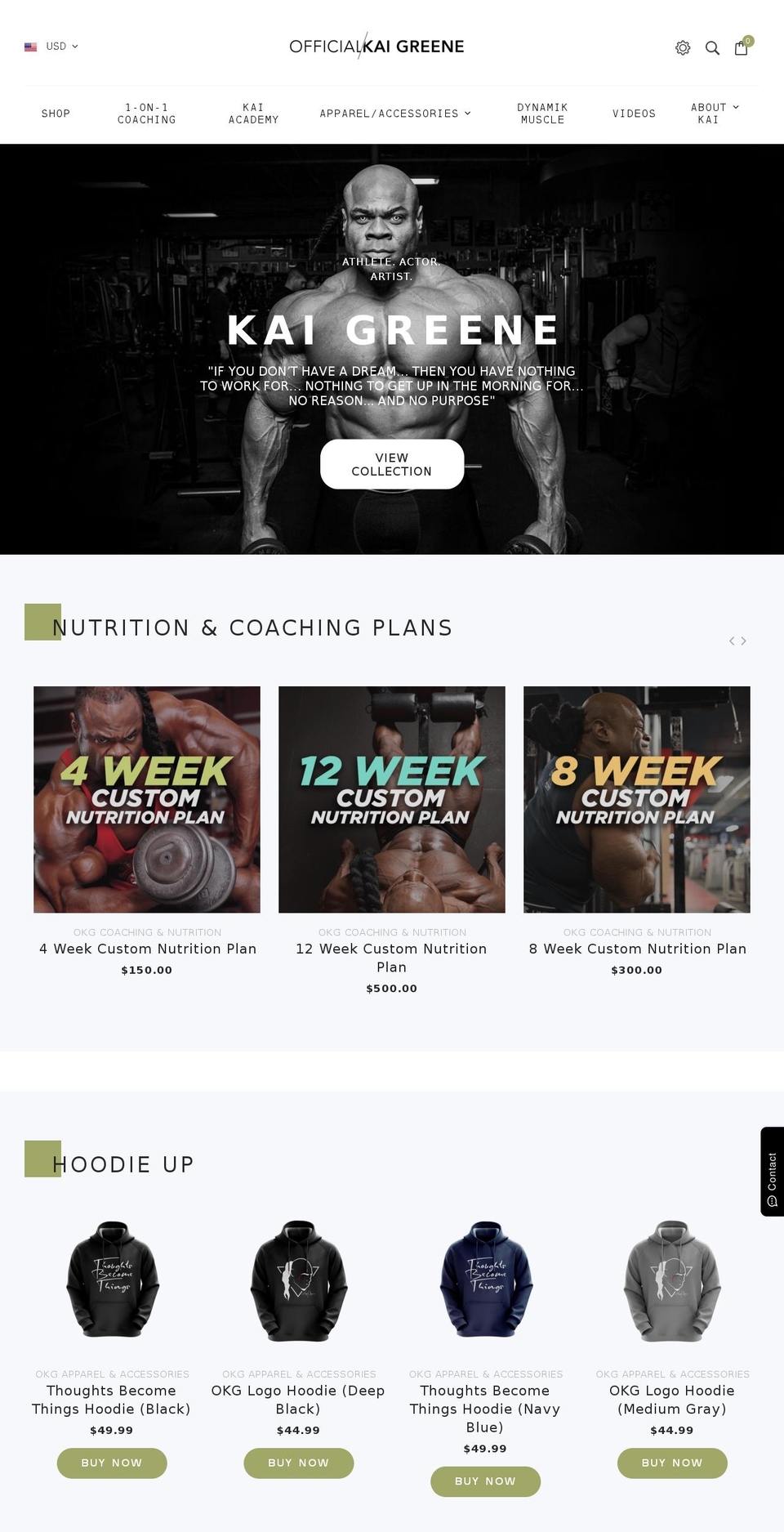Official Kai Greene Theme (Infinity) Shopify theme site example officialkaigreene.net