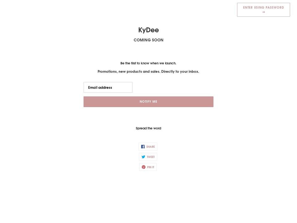 officialkydee.com shopify website screenshot