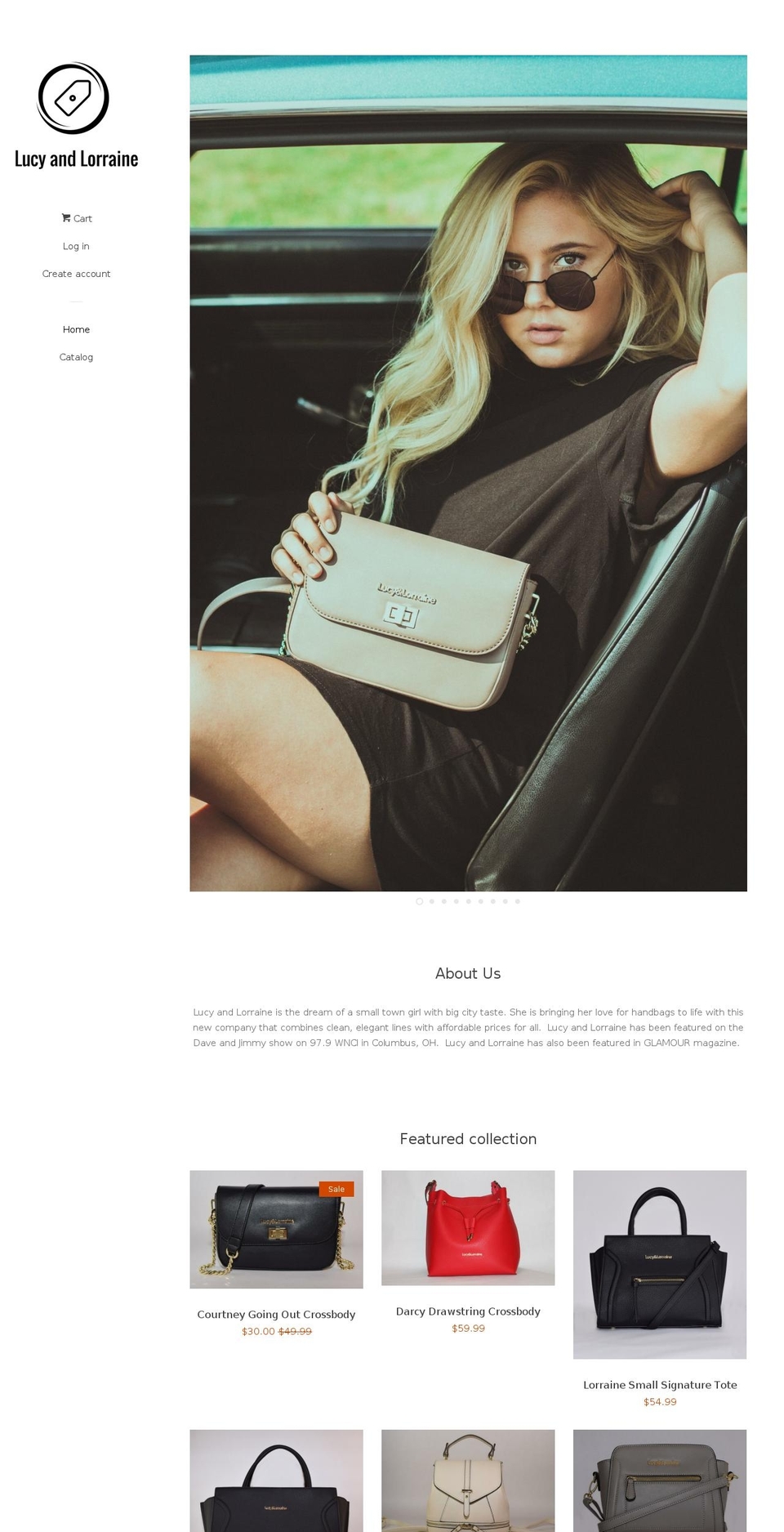 officiallucyandlorraine.com shopify website screenshot