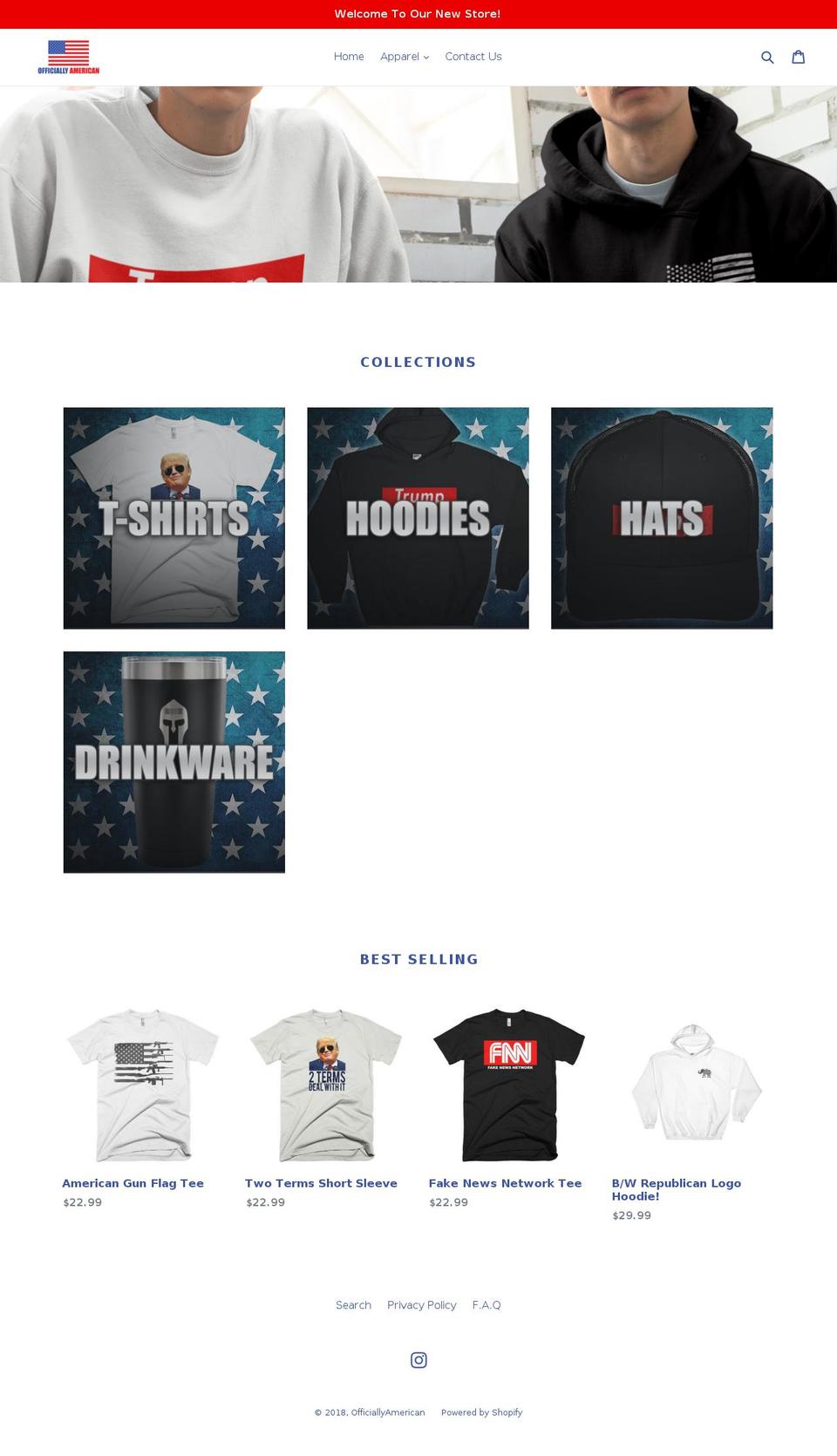 officiallyamerican.com — Shopify storefront screenshot