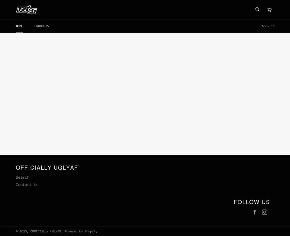 officiallyuglyaf.com shopify website screenshot