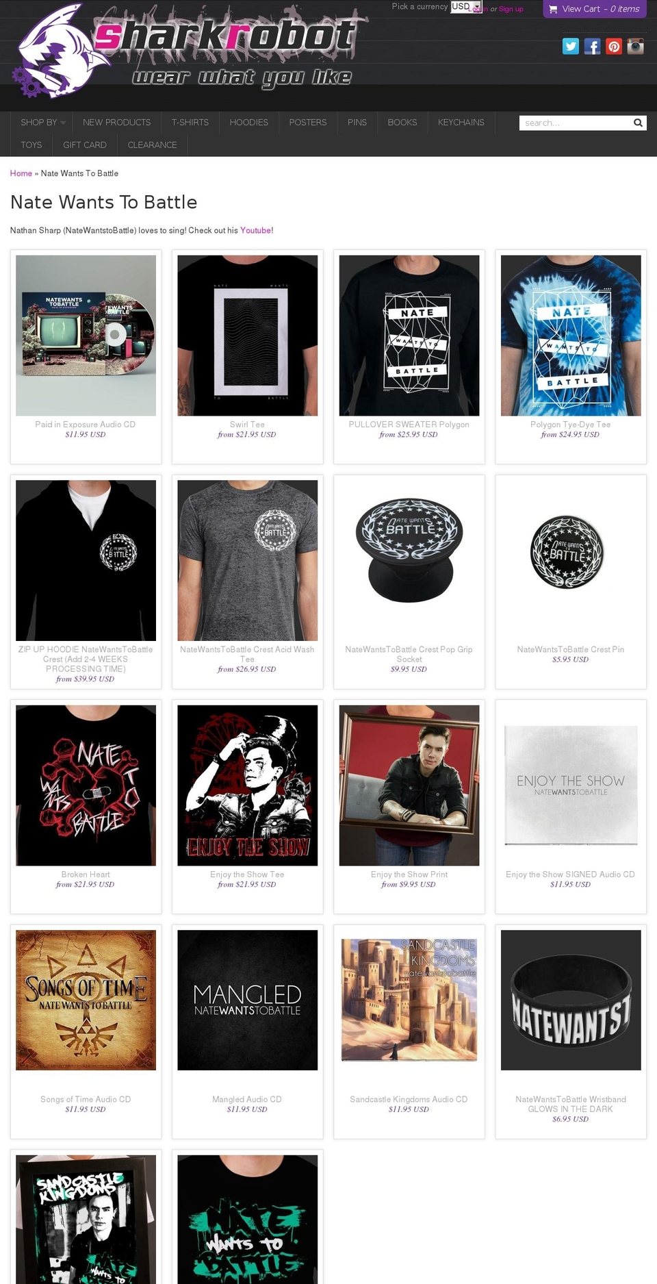 officialnatesmith.com — Shopify storefront screenshot