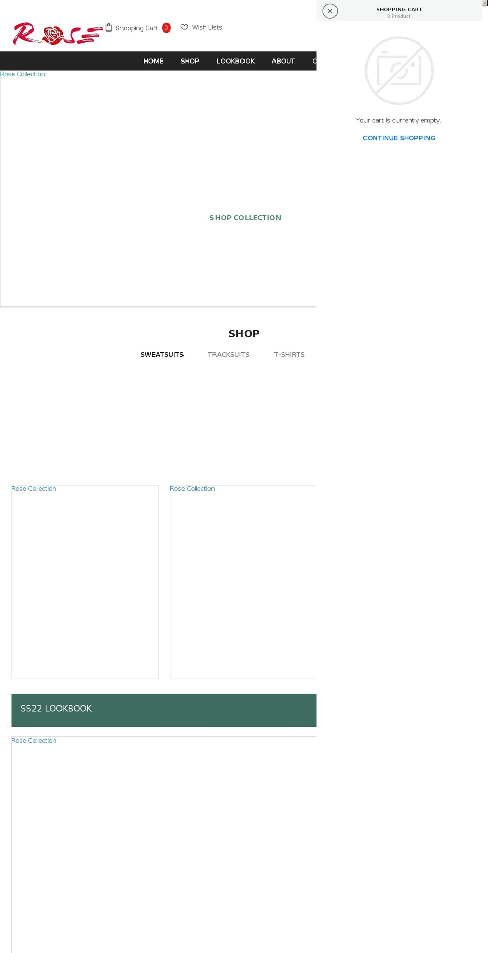 officialrosecollection.com shopify website screenshot