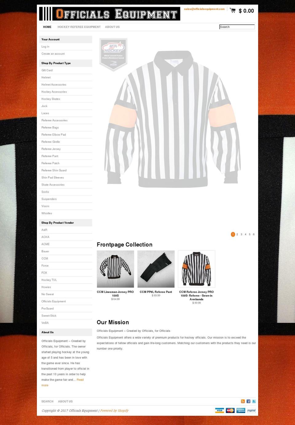 officialsequipment.com shopify website screenshot