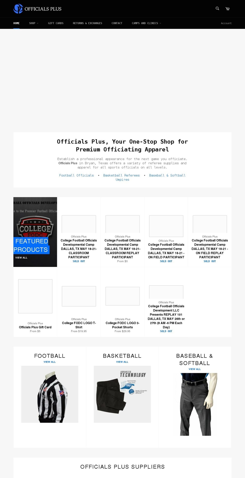 officialsplus.com shopify website screenshot