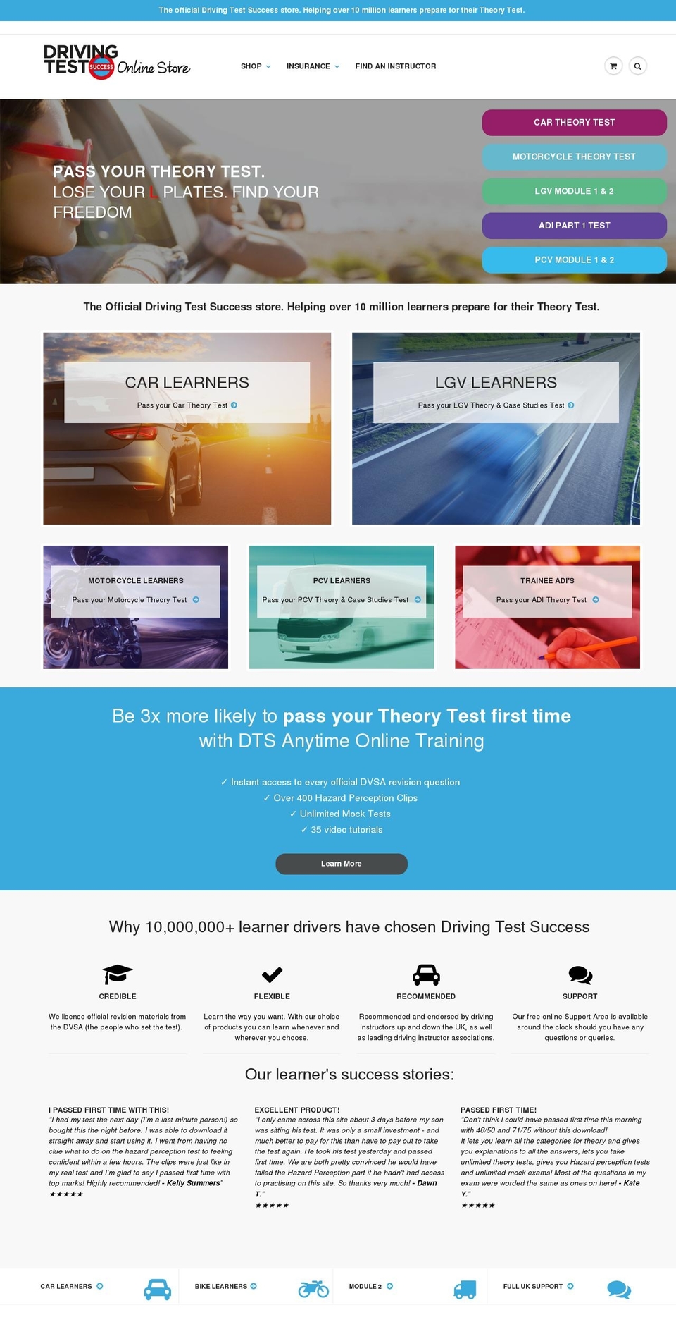 officialtheorytest.com shopify website screenshot