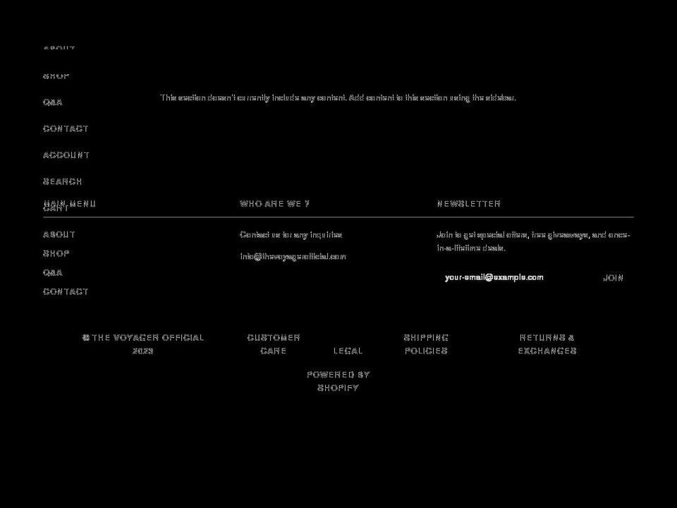 officialthevoyager.com shopify website screenshot