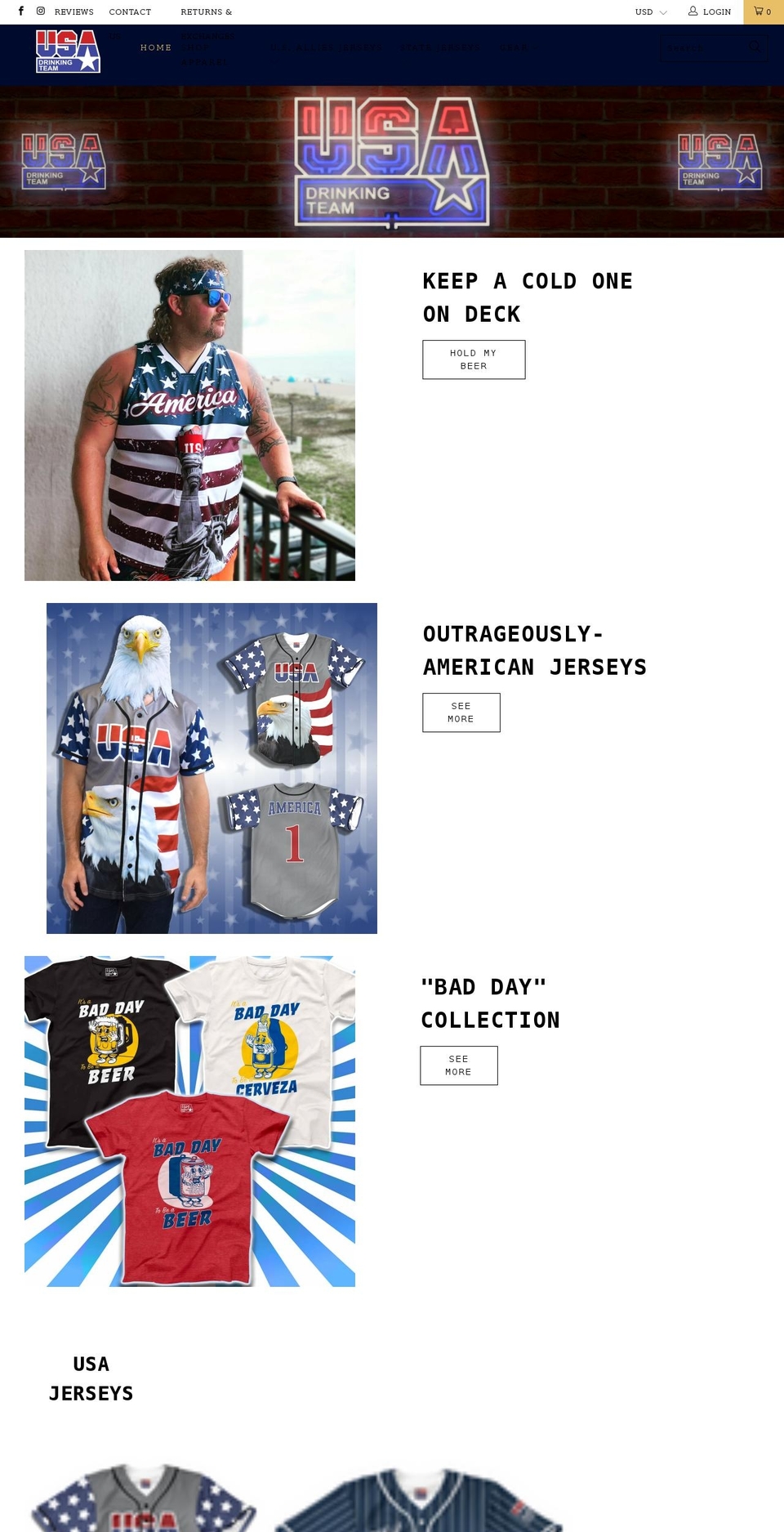 officialusadrinkingteam.com — Shopify storefront screenshot