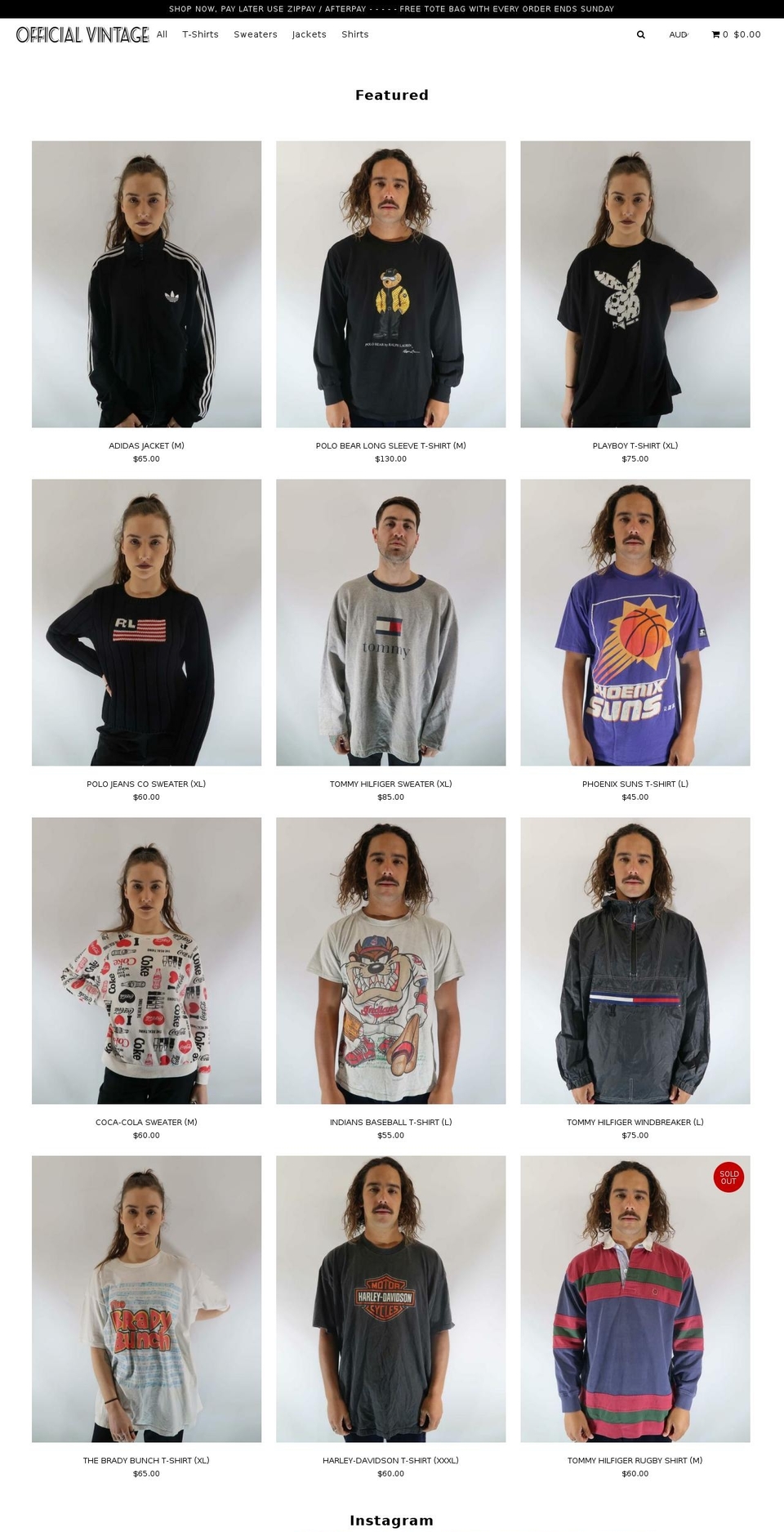 officialvintage.com — Shopify storefront screenshot