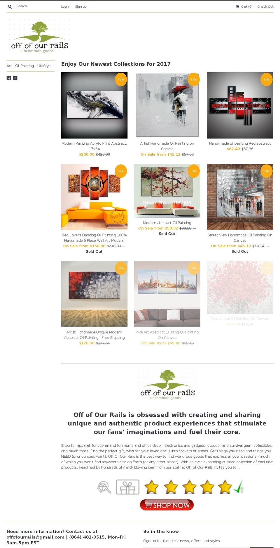 offofourrails.com shopify website screenshot