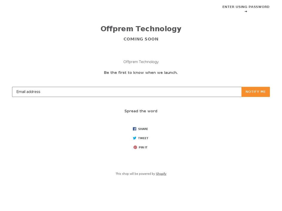 offprem.store shopify website screenshot