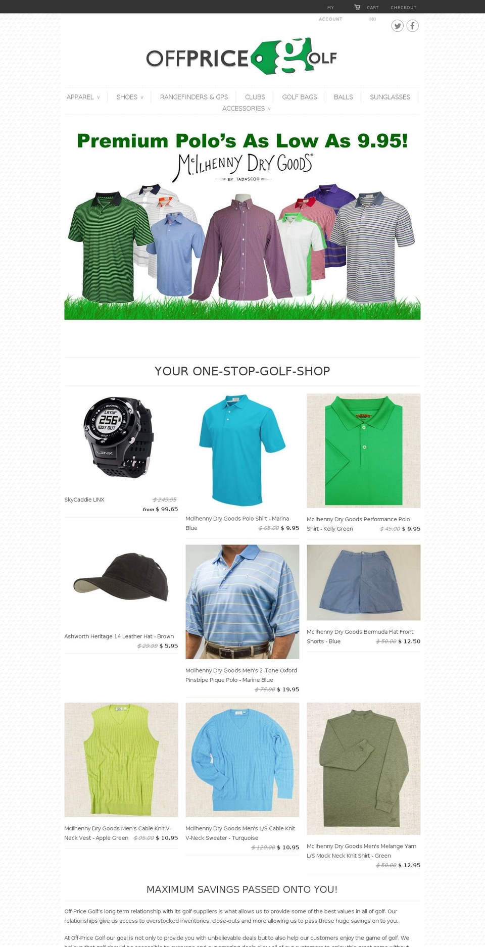 offpricegolf.com shopify website screenshot