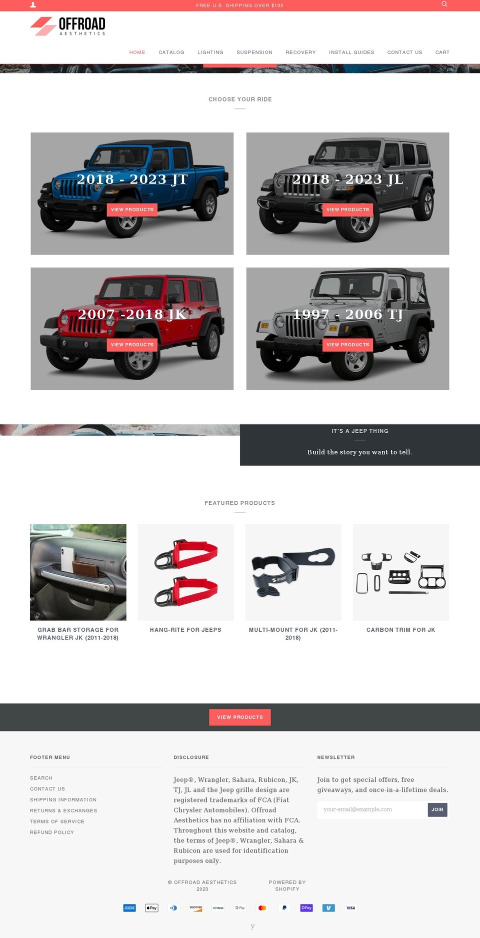 offroadaesthetics.com shopify website screenshot