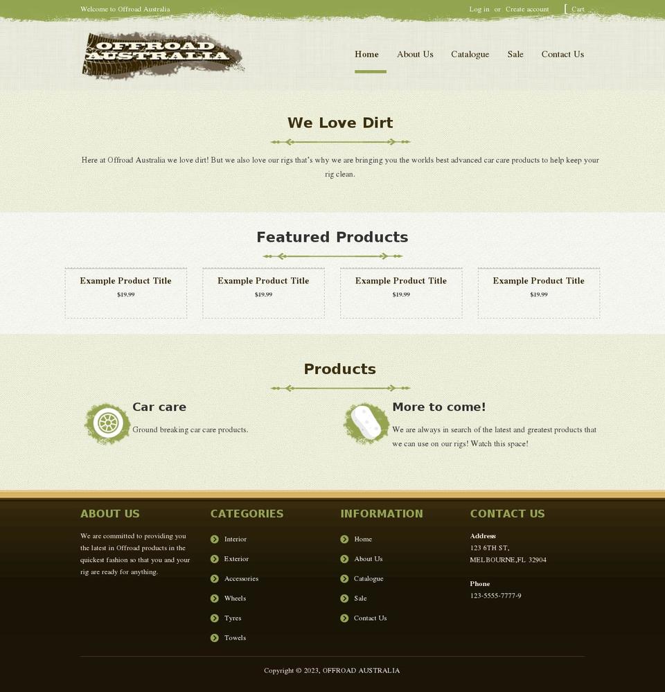 offroadaustralia.com.au shopify website screenshot