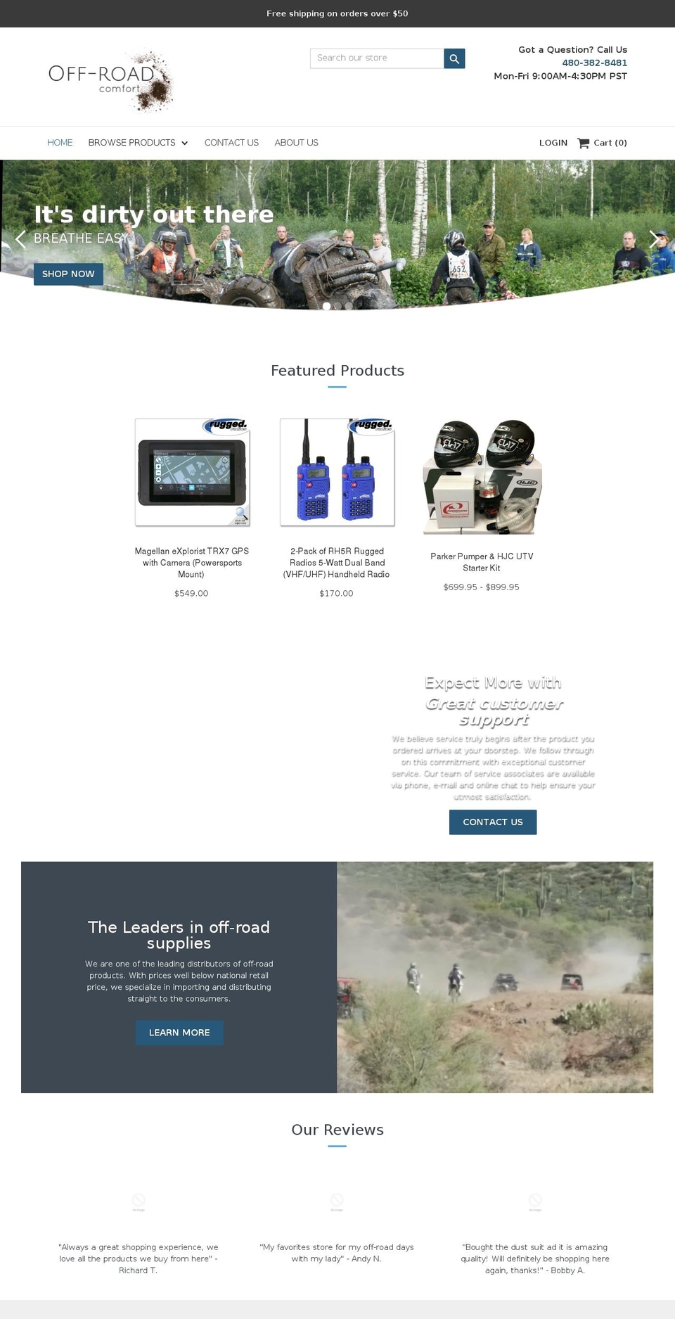 rounded Shopify theme site example offroadcomfort.com