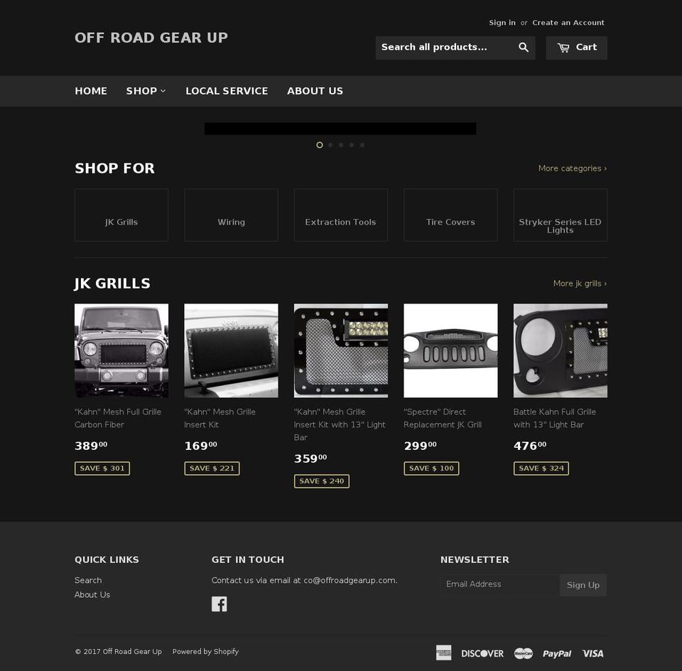 offroadgearup.com shopify website screenshot