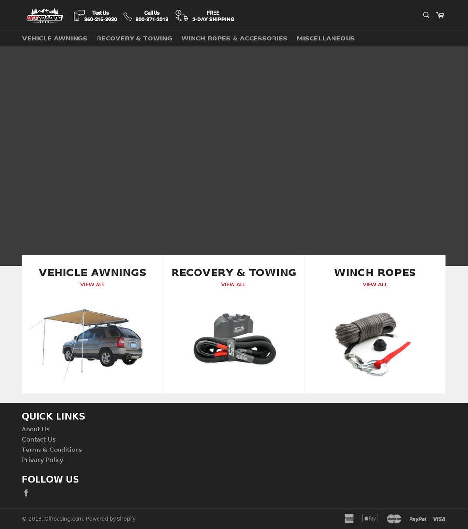 offroadinggear.com — Shopify storefront screenshot