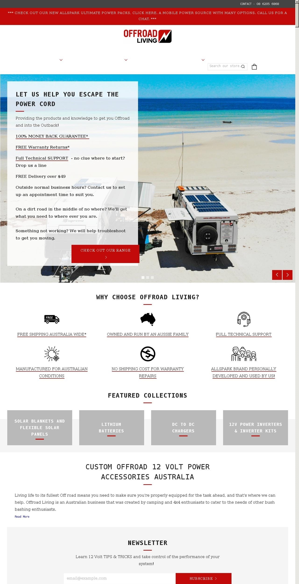 offroadliving.com.au shopify website screenshot