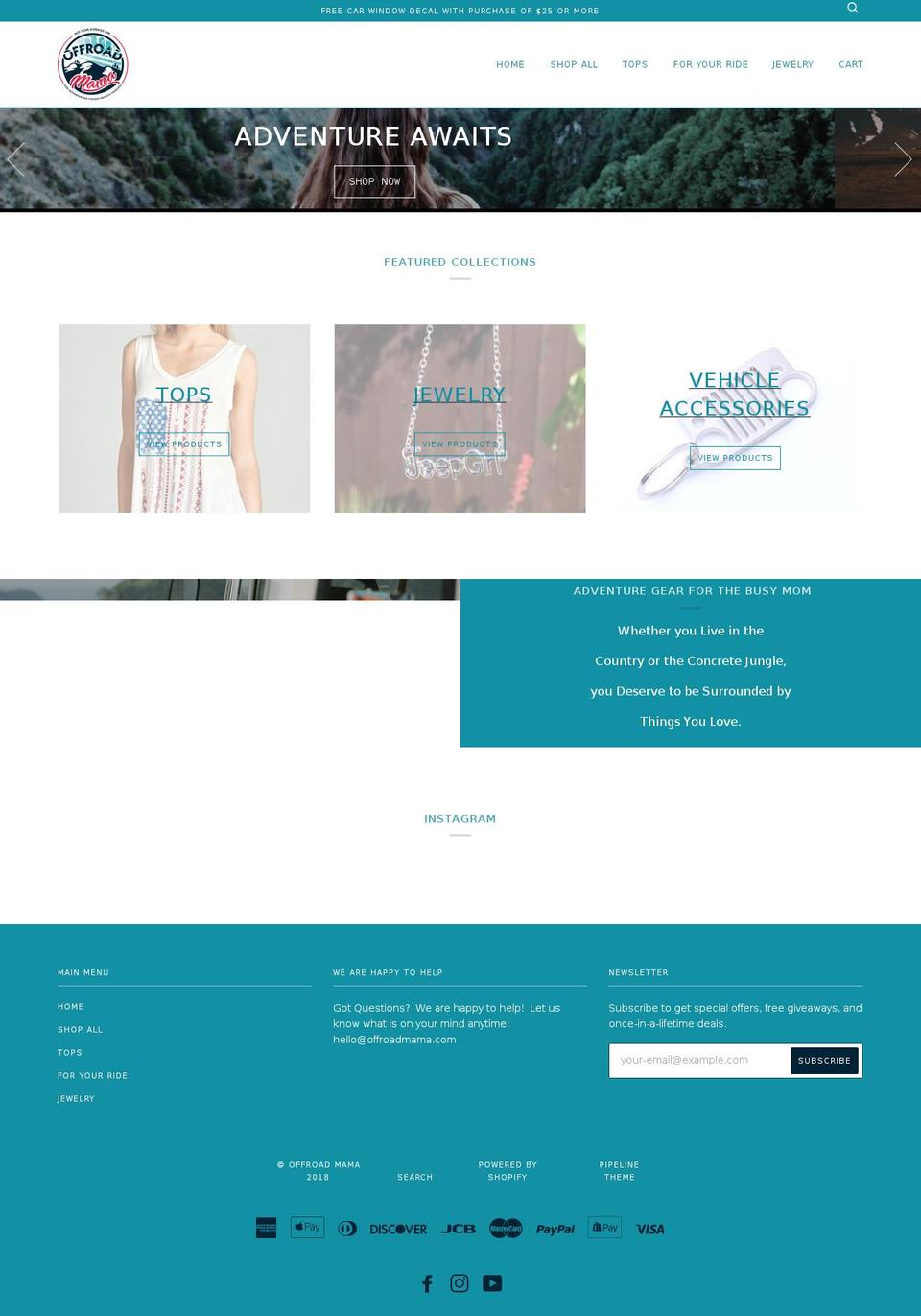 offroadmama.com — Shopify storefront screenshot