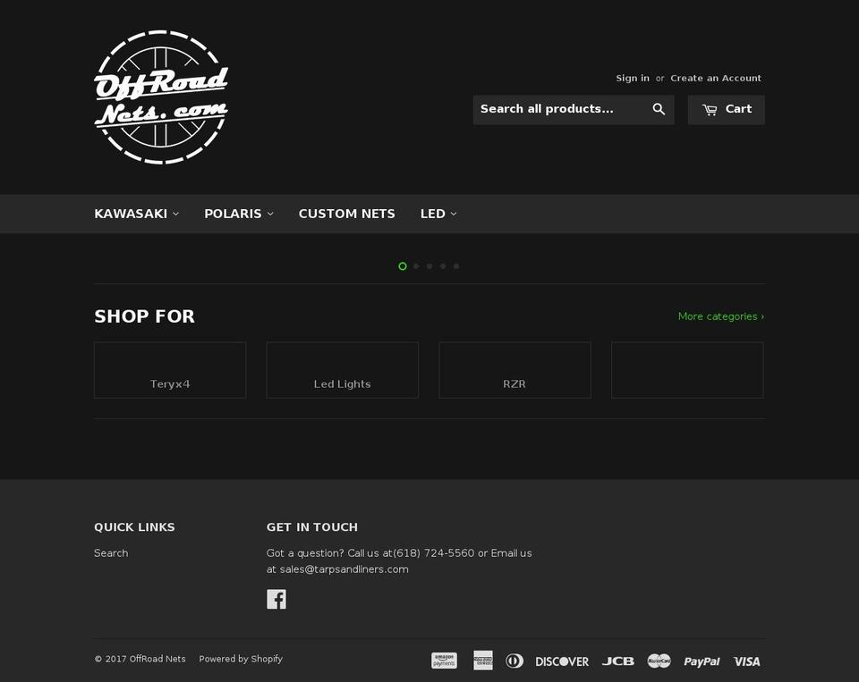 offroadnets.com shopify website screenshot