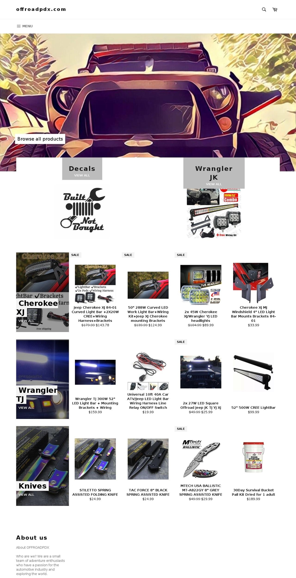 offroadpdx.com shopify website screenshot