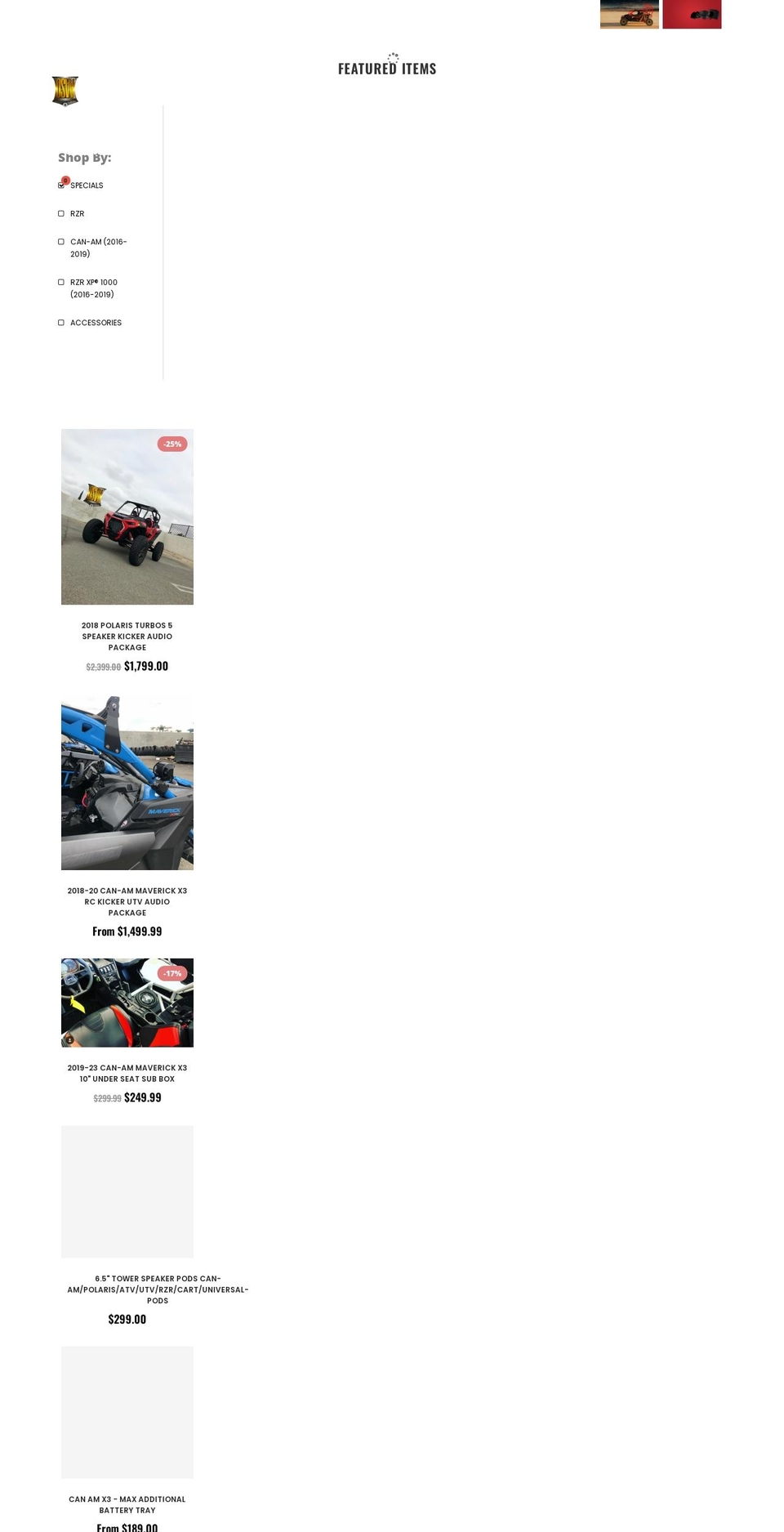 offroadsoundworks.com shopify website screenshot