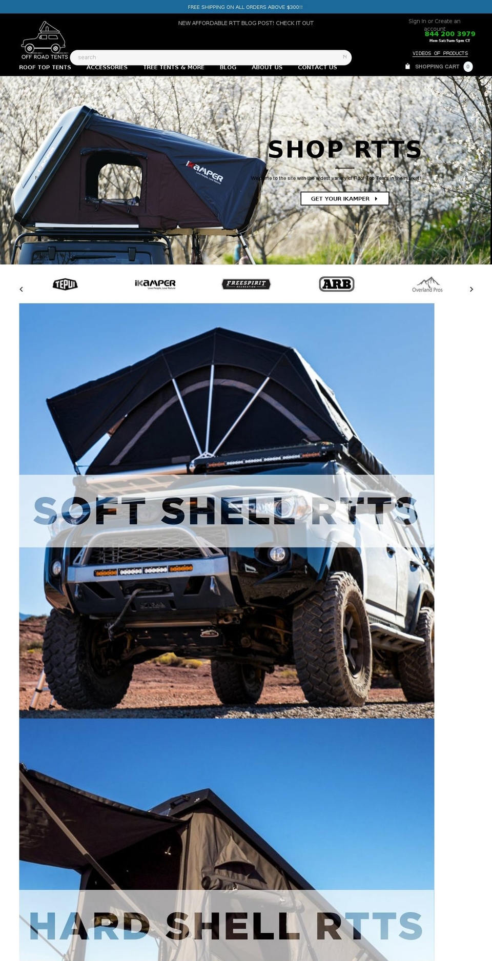 offroadtents.com — Shopify storefront screenshot
