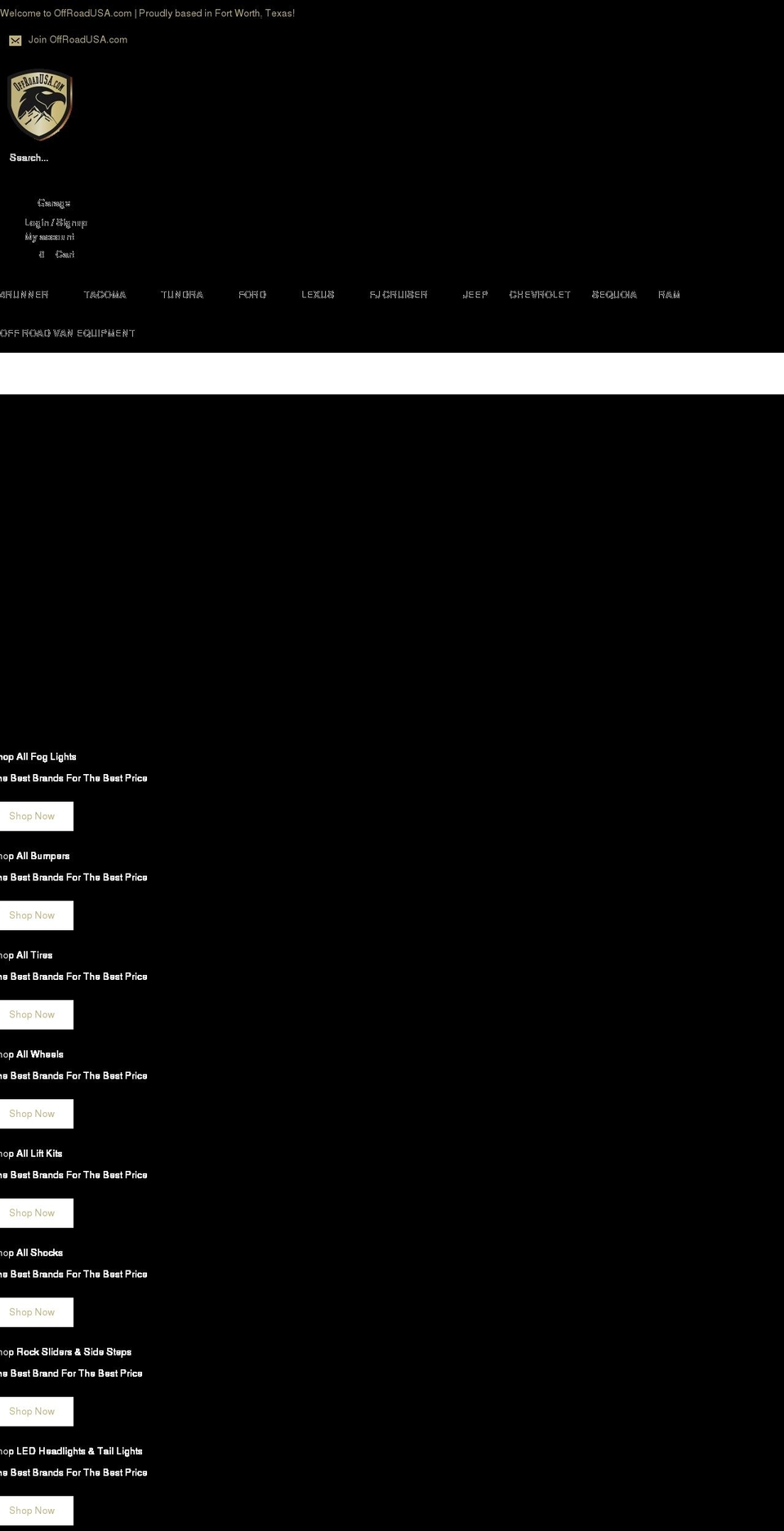 offroadusa.com shopify website screenshot